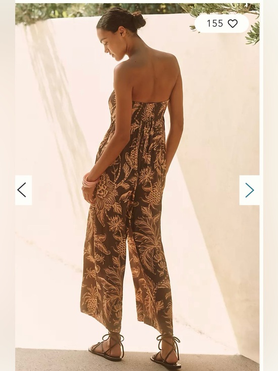 FARM Rio Pants - FARM Rio Brown Botanical-Print Wide Leg Pants